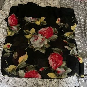 Black floral blouse